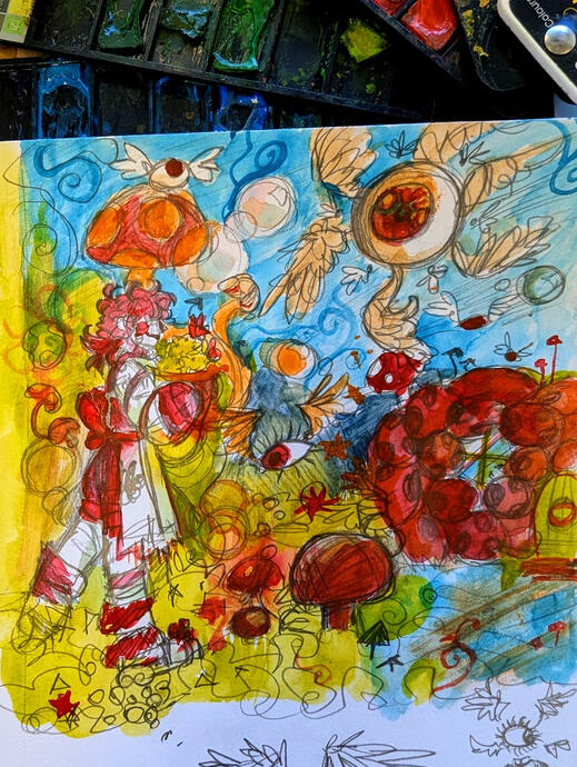 Eyeing Eons ( Watercolor &amp; Pencil , 2024 )